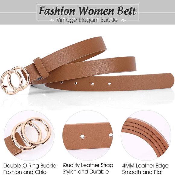 Double Ring Leather Belts for Women main image 5